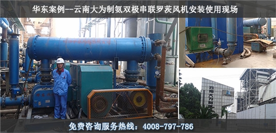 華東案例-云南大為制氨雙擊串聯(lián)羅茨風機使用現場